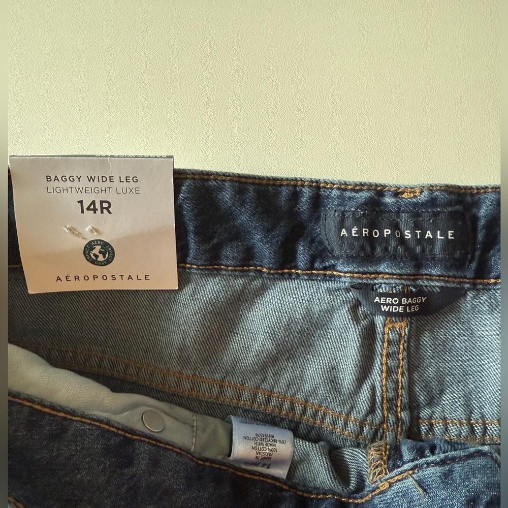 Aeropostale Size 14R Baggy Wide Leg Lightweight Luxe Jeans - Picture 5 of 7